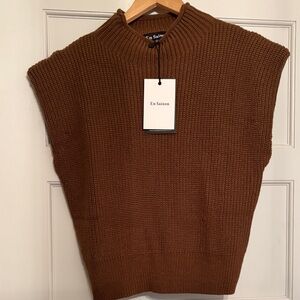 En Saison Chocolate Knit Sleeveless Top